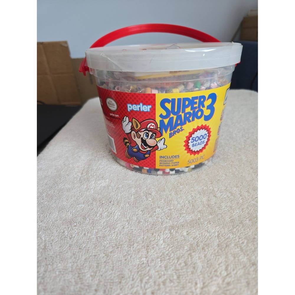 Super Mario Bros 3 Perler Jewelry Beads & Bucket Plus Extra Beads.